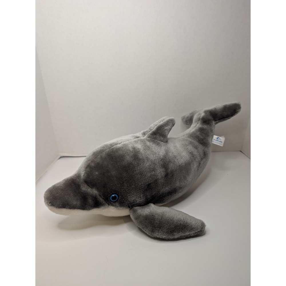 SeaWorld Dolphin Plush 20" Gray Stuffed Animal‎ Busch Gardens Shamu Shop Toy